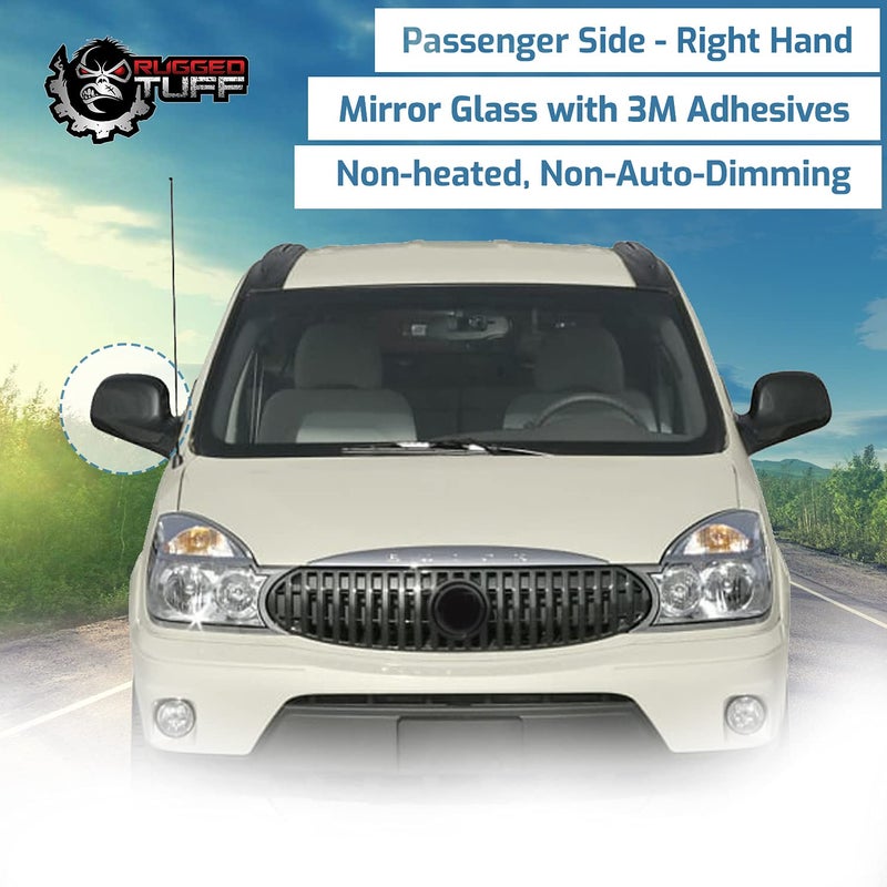 Rugged TUFF Passenger Side Mirror Glass Replacement For 2002 2003 2004 2005 2006 2007 Buick Rendezvous Right Door Mirrors exactafit 8222R - Image 5
